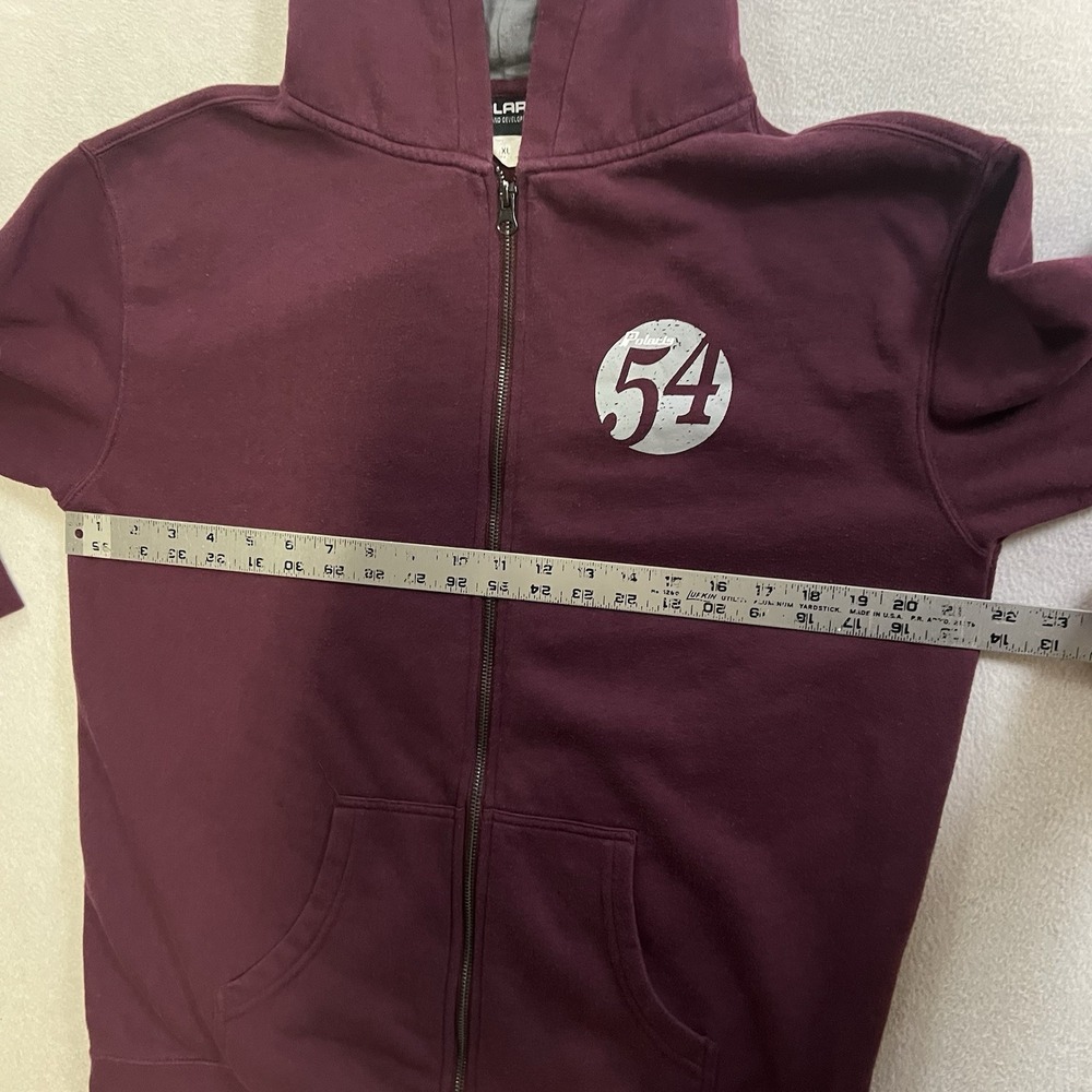Vintage Polaris RZR Hoodie Men's Size XL Burgundy Drawstrings Pocket Fleece ATV - Picture 4 of 9
